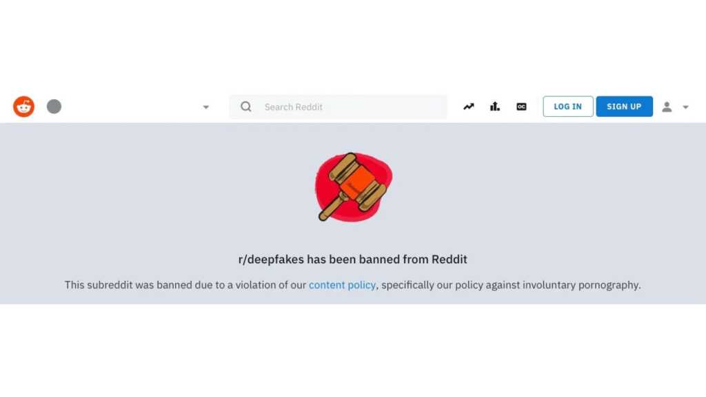 Banned Reddit Account of r/deepfakes