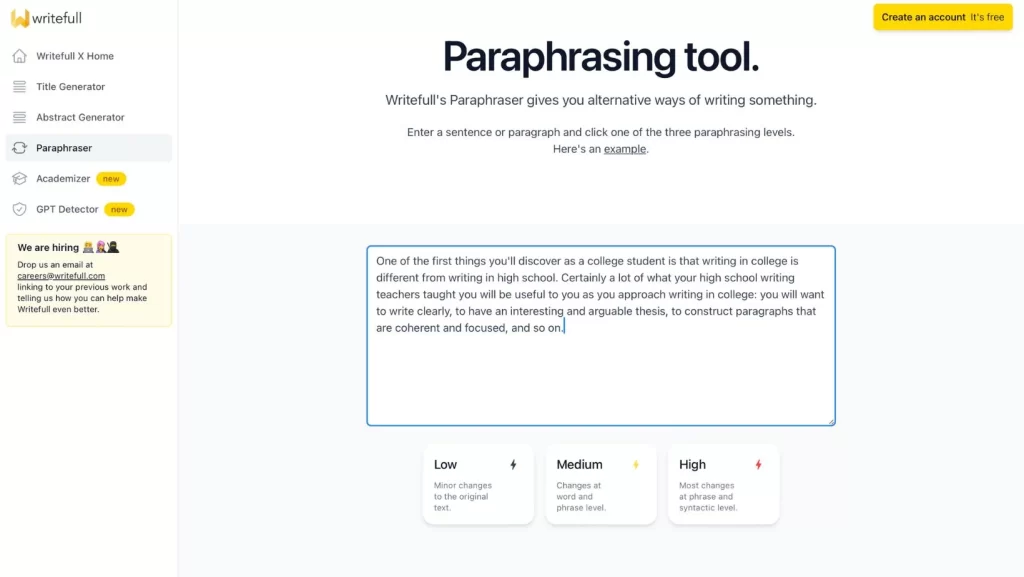 writefull-paraphrasing-pasted-text